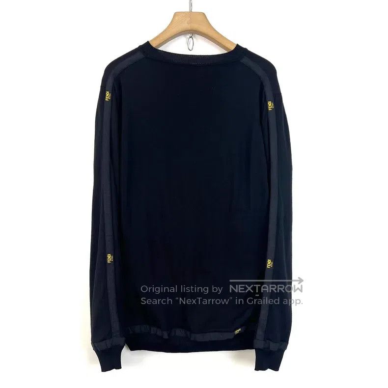 Fendi Fendi Black Striped Embroidered Crewneck Long Sleeve Sweat Size US L / EU 52-54 / 3 - 2 Thumbnail