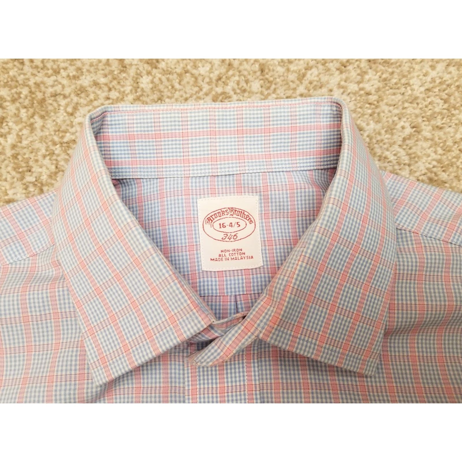 Brooks Brothers Brooks Brothers Shirt Mens 16.5 Blue Pink Check 100% Cotton Long Sleeve Casual Button-Up Shirt Mens Regular Size US XL / EU 56 / 4 - 4 Thumbnail
