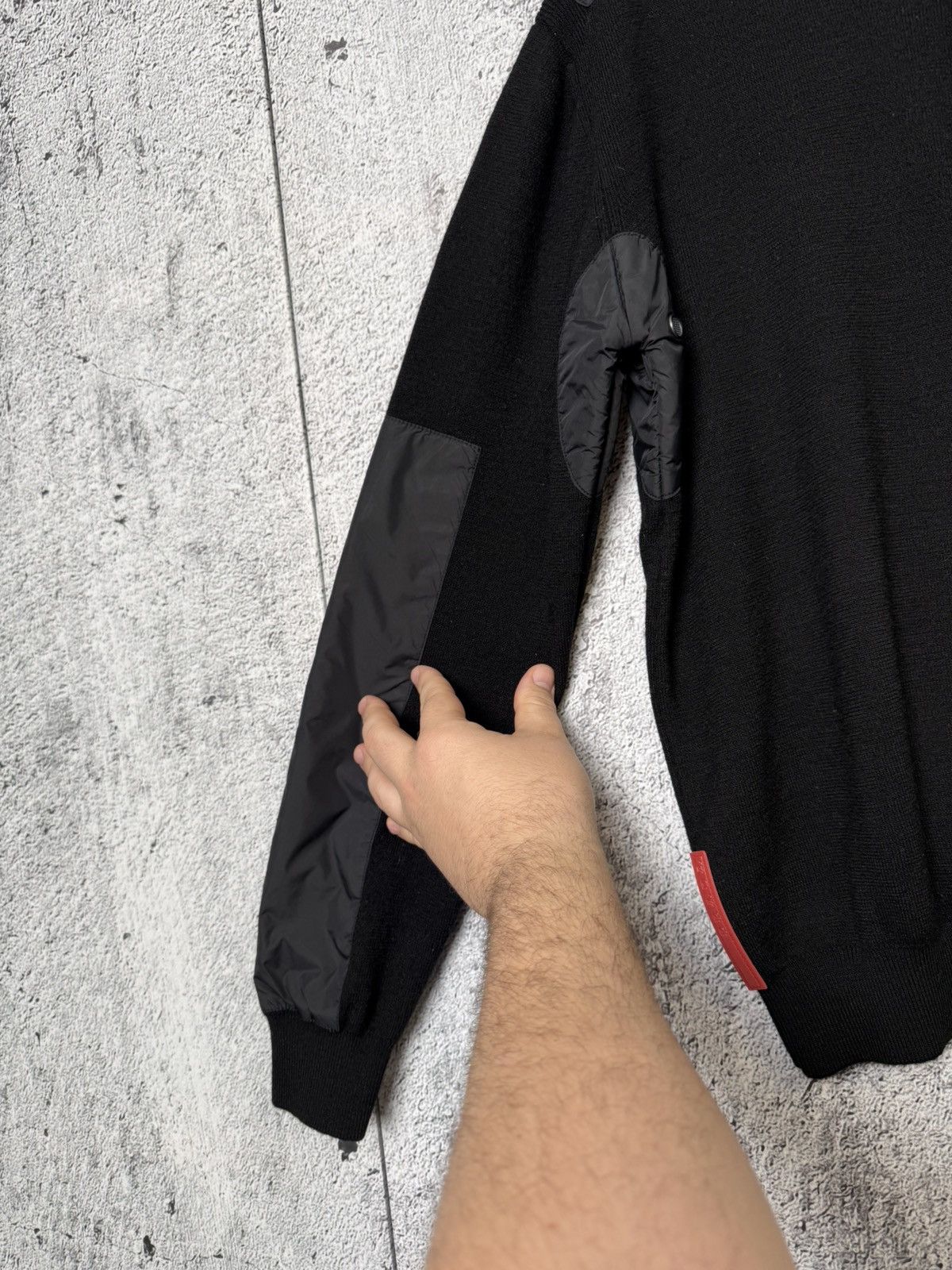 Prada Vintage Prada Sport Black Wool & Nylon Sweater Zip Pullover Size US L / EU 52-54 / 3 - 6 Thumbnail