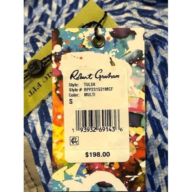 Robert Graham Robert Graham Tulsa Geo Blue White Long Sleeve Button Down S Size US S / EU 44-46 / 1 - 5 Thumbnail