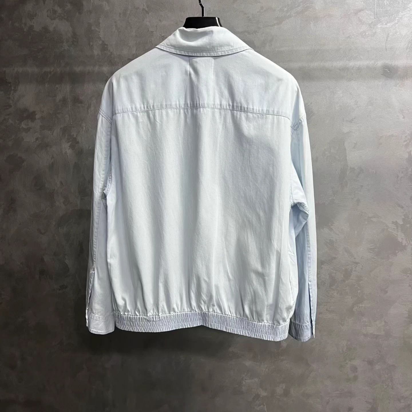 Miu Miu MIU MIU Light Blue Logo Oversized Zip LS Jkt Size US XXS / EU 40 - 2 Thumbnail