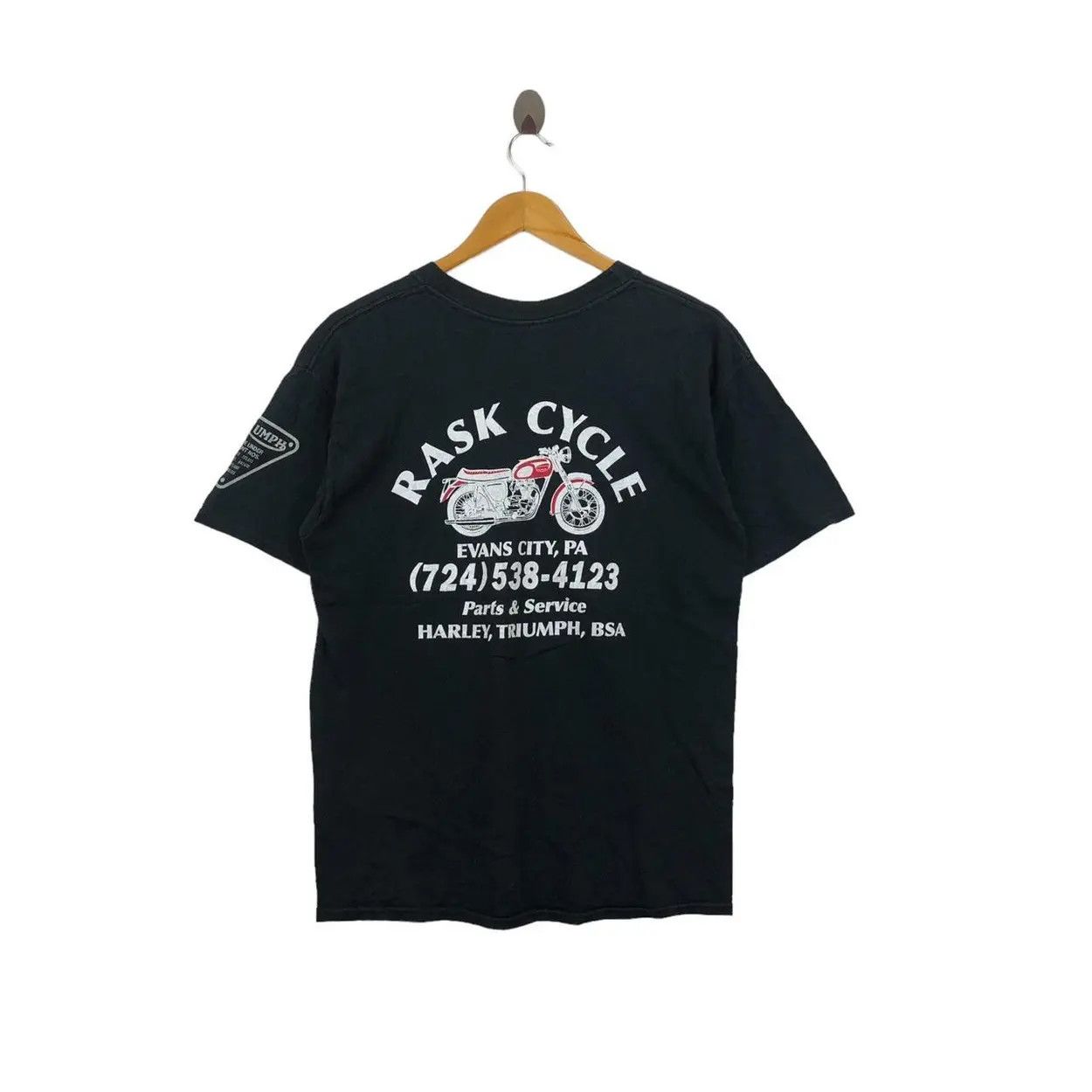 Vintage Vintage TRIUMPH RASK CYCLE Tee Shirt Rider Size M / US 6-8 / IT 42-44 - 2 Thumbnail