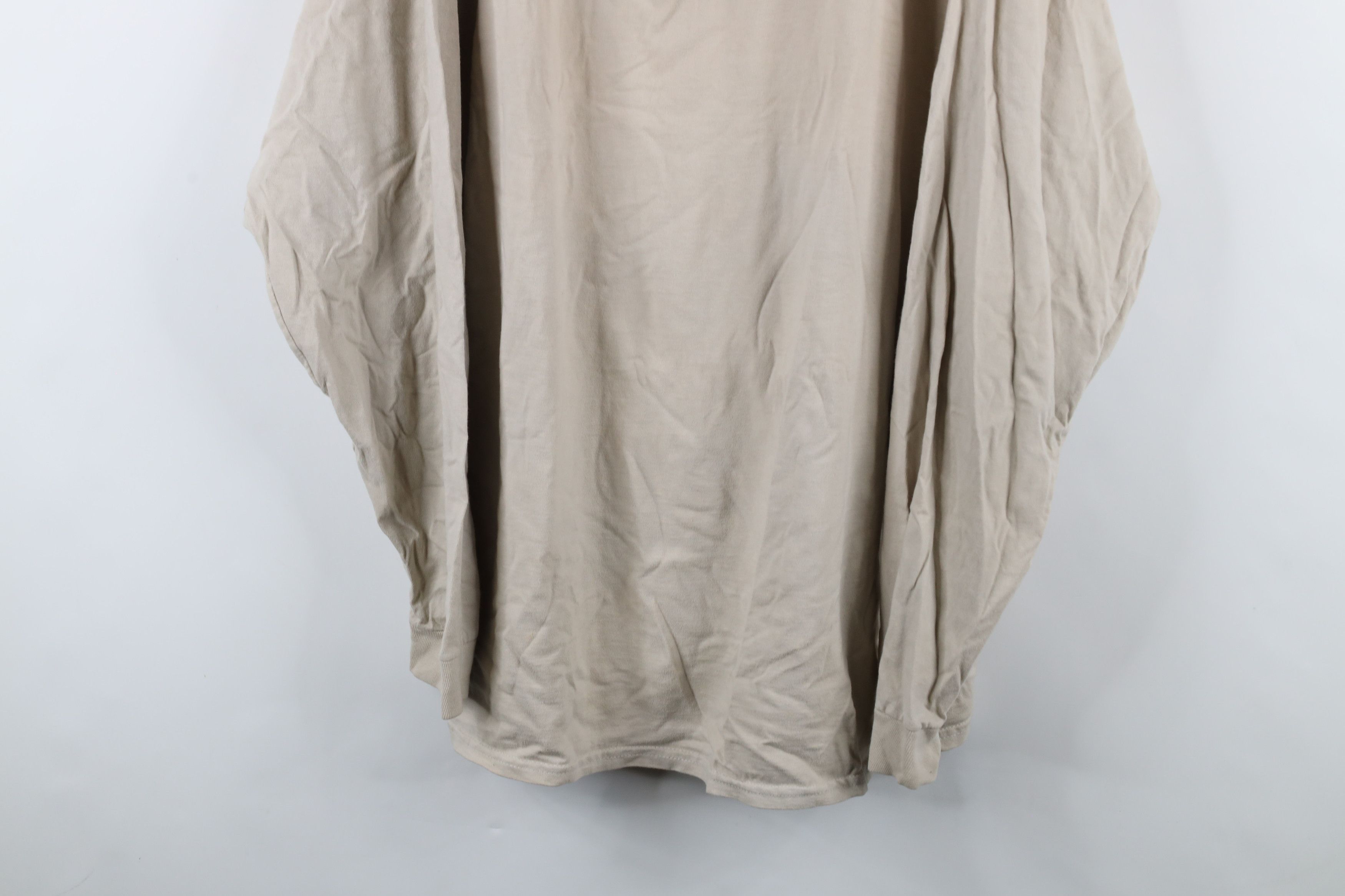 Hanes × Vintage Vintage Y2K Hanes Beefy Blank Long Sleeve T-Shirt Khaki Size US XXL / EU 58 / 5 - 3 Thumbnail