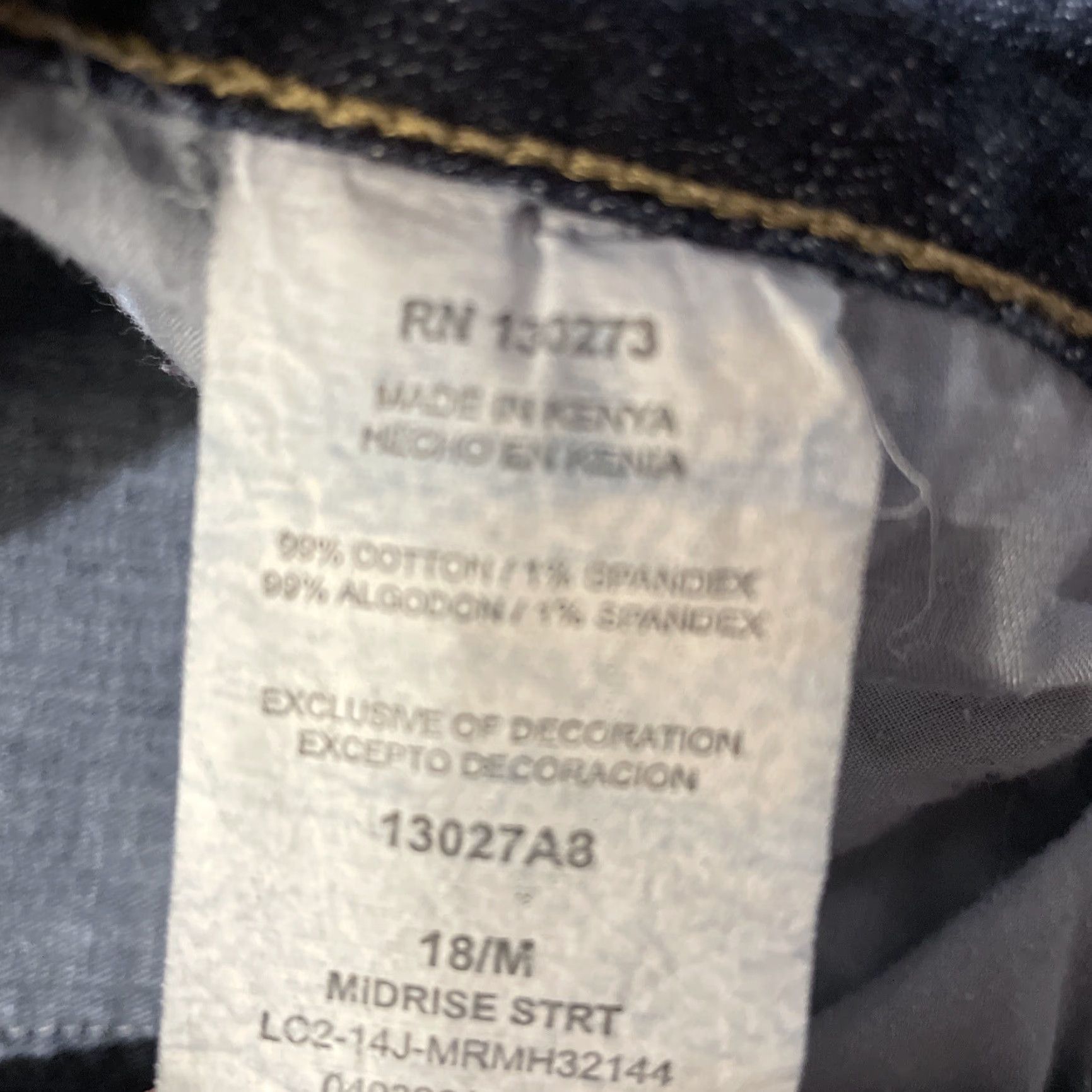 Lee Lee Jeans Women's Plus Size 18 Medium Blue Mid Rise Straight Leg Denim Size 40" / US 18 - 3 Thumbnail