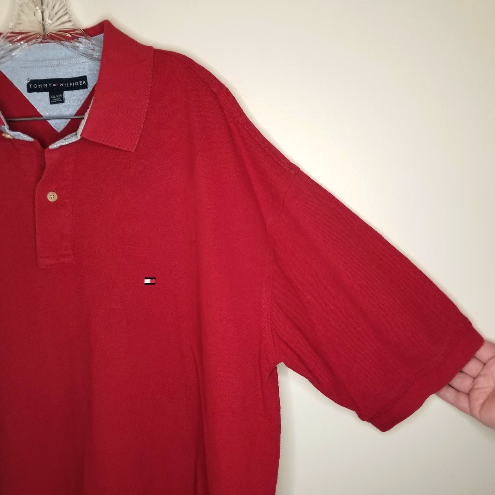 Tommy Hilfiger Tommy Hilfiger Polo Shirt Mens 2XL Red Short Sleeve Casual Apparel Size US XXL / EU 58 / 5 - 2 Thumbnail