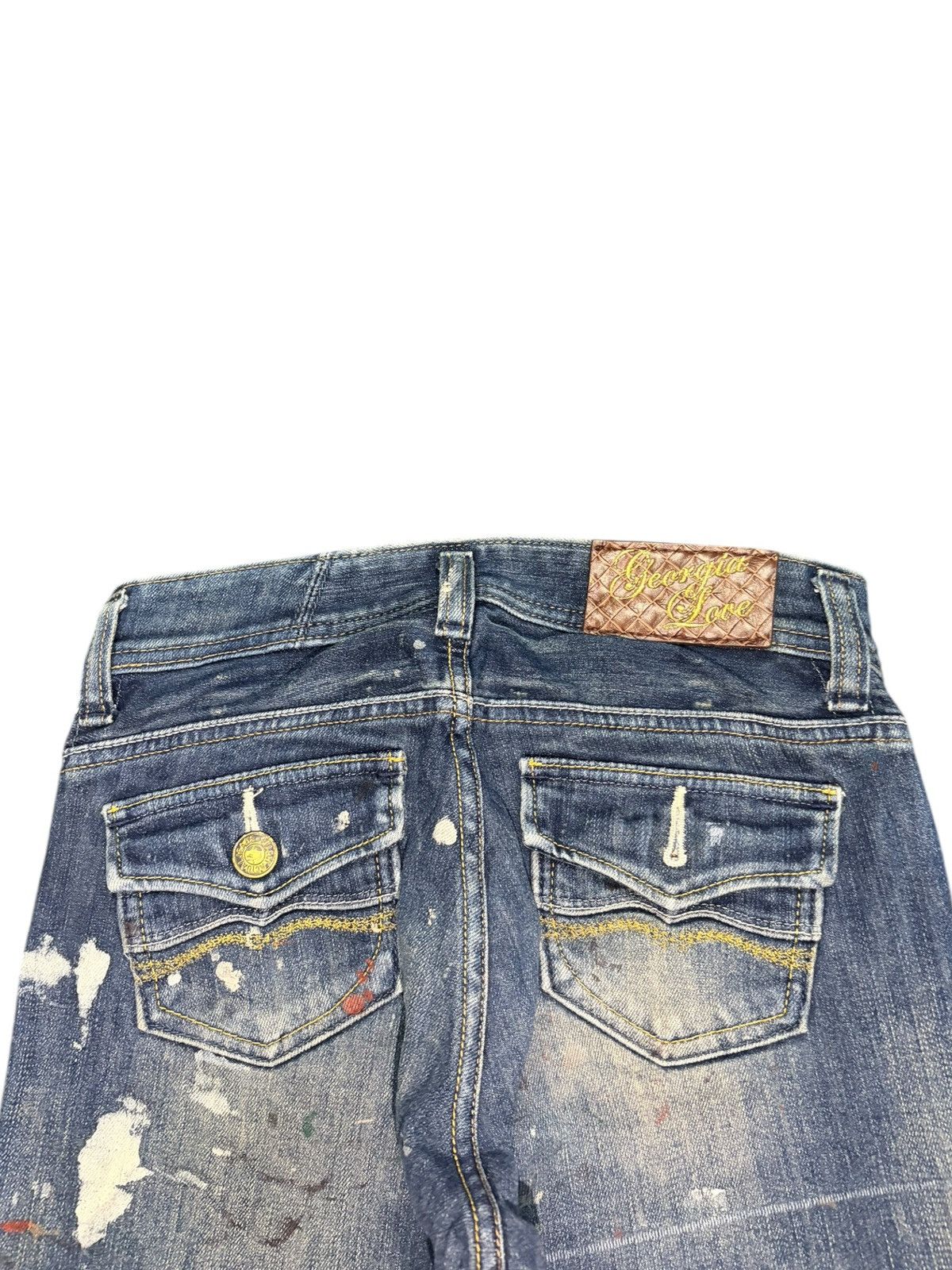 Diesel Vintage Japanese Brand Painted Splattered Flare Jeans Size 26" / US 2 / IT 38 - 4 Thumbnail