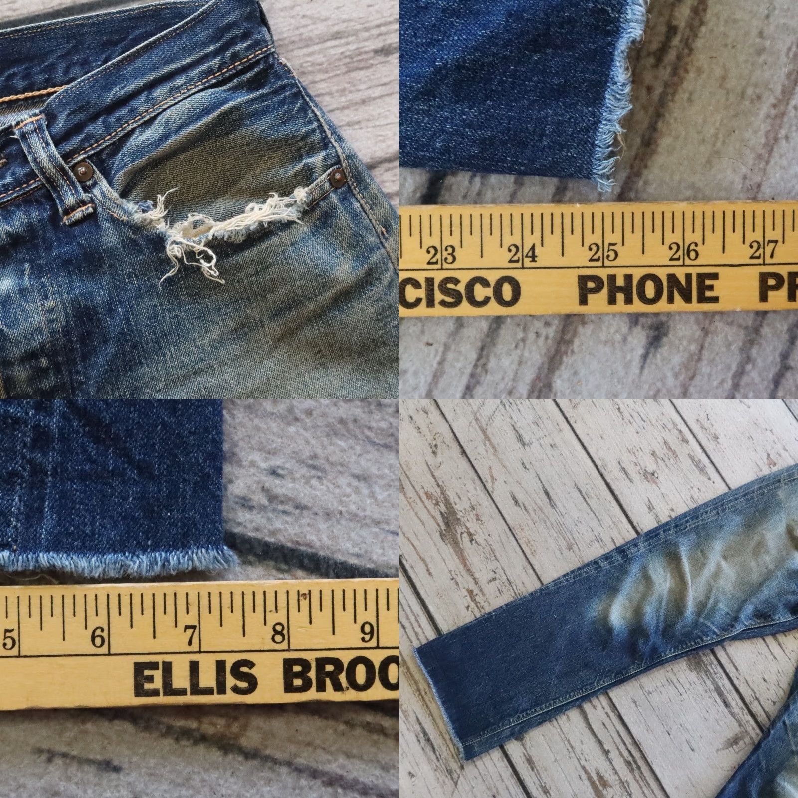 Vintage VINTAGE Heller's Cafe Jeans Selvedge Denim 30 Blue Mens Jeans Vintage 30 Selvedge Denim Jeans Hardwearing 90s? Size US 30 / EU 46 - 8 Thumbnail
