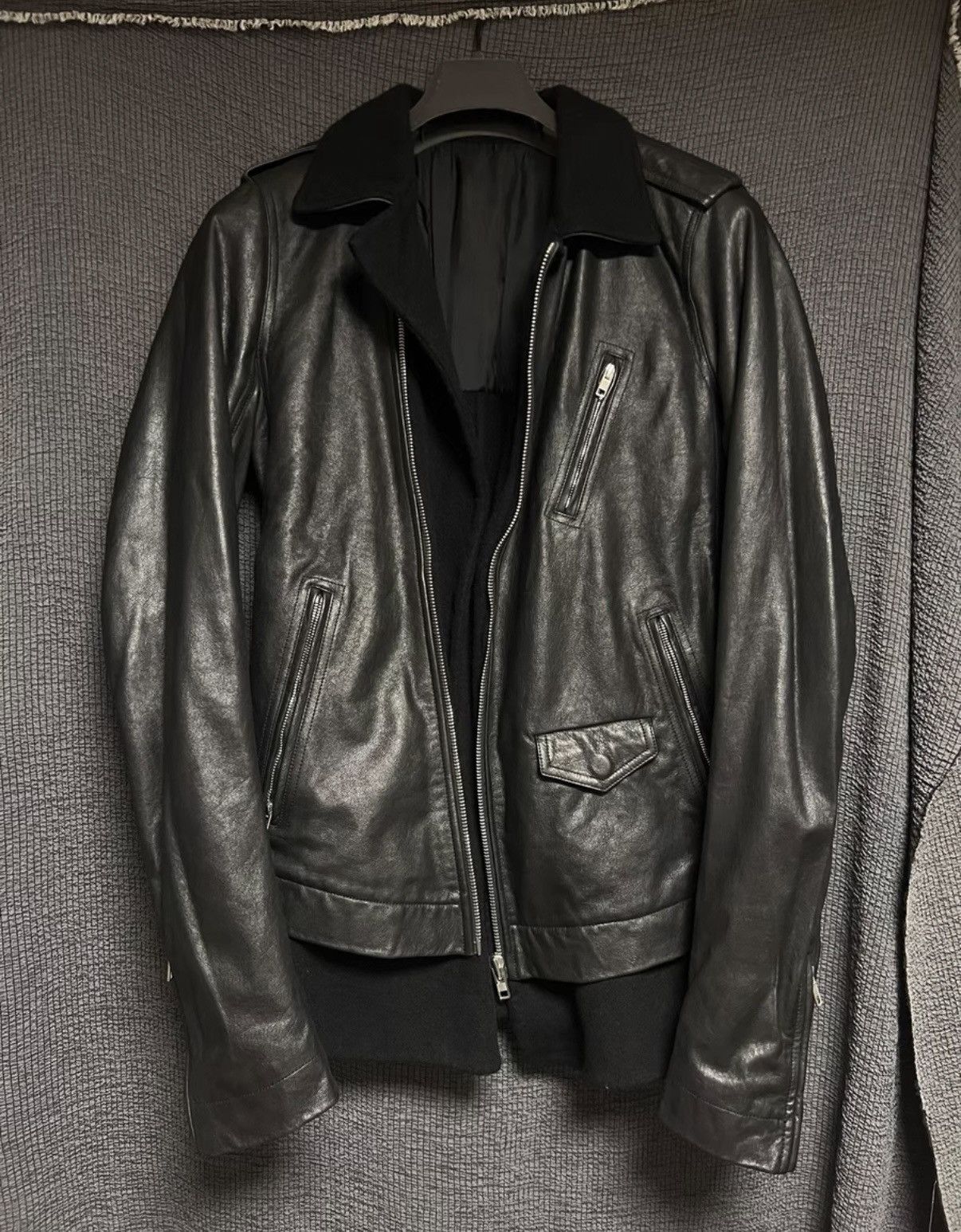Rick Owens Rick Owens 14FW Mainline Shearling Biker Jacket Size US L / EU 52-54 / 3 - 4 Thumbnail