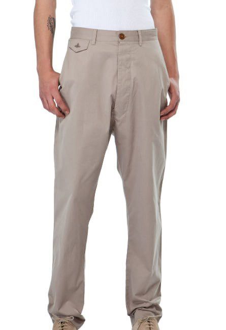 image of Prada Vivienne Westwood Men's Pants Khaki & Camel Cotton Trousers (Size 36)