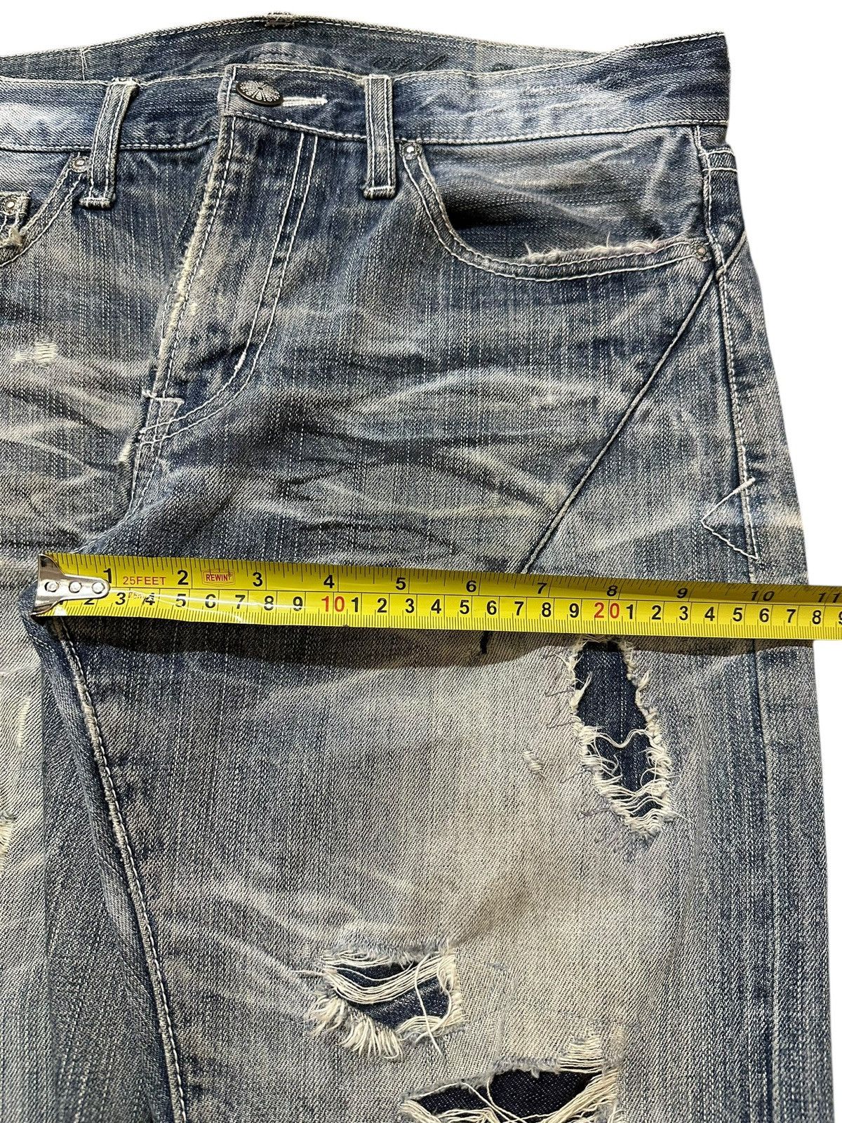 If Six Was Nine Vintage Japanese Brand Blue Faded Distressed Loose Jeans Size US 32 / EU 48 - 14 Thumbnail
