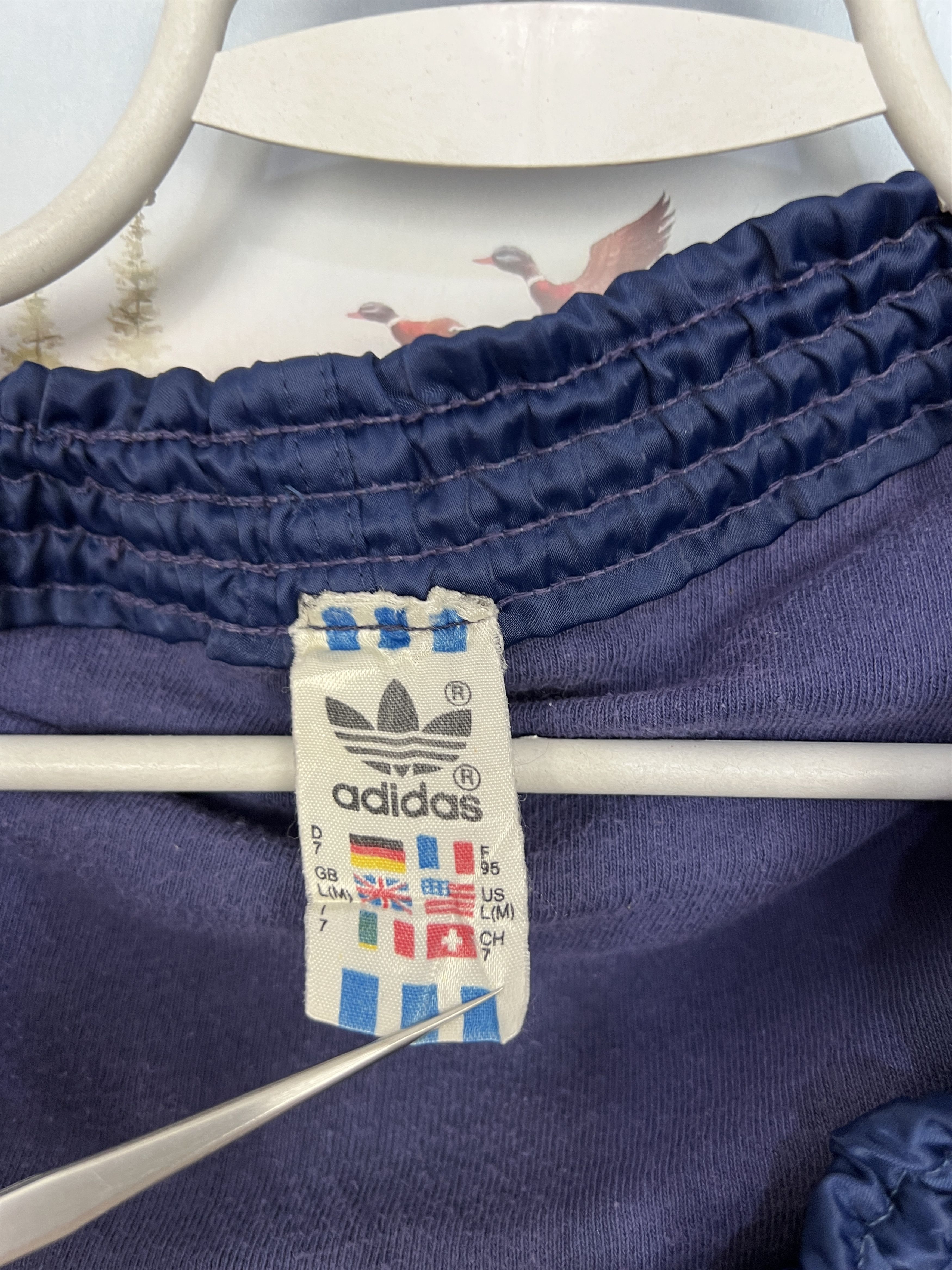 Adidas Vintage 90's Adidas West Germany Blue Nylon Shorts Size US 32 / EU 48 - 8 Thumbnail