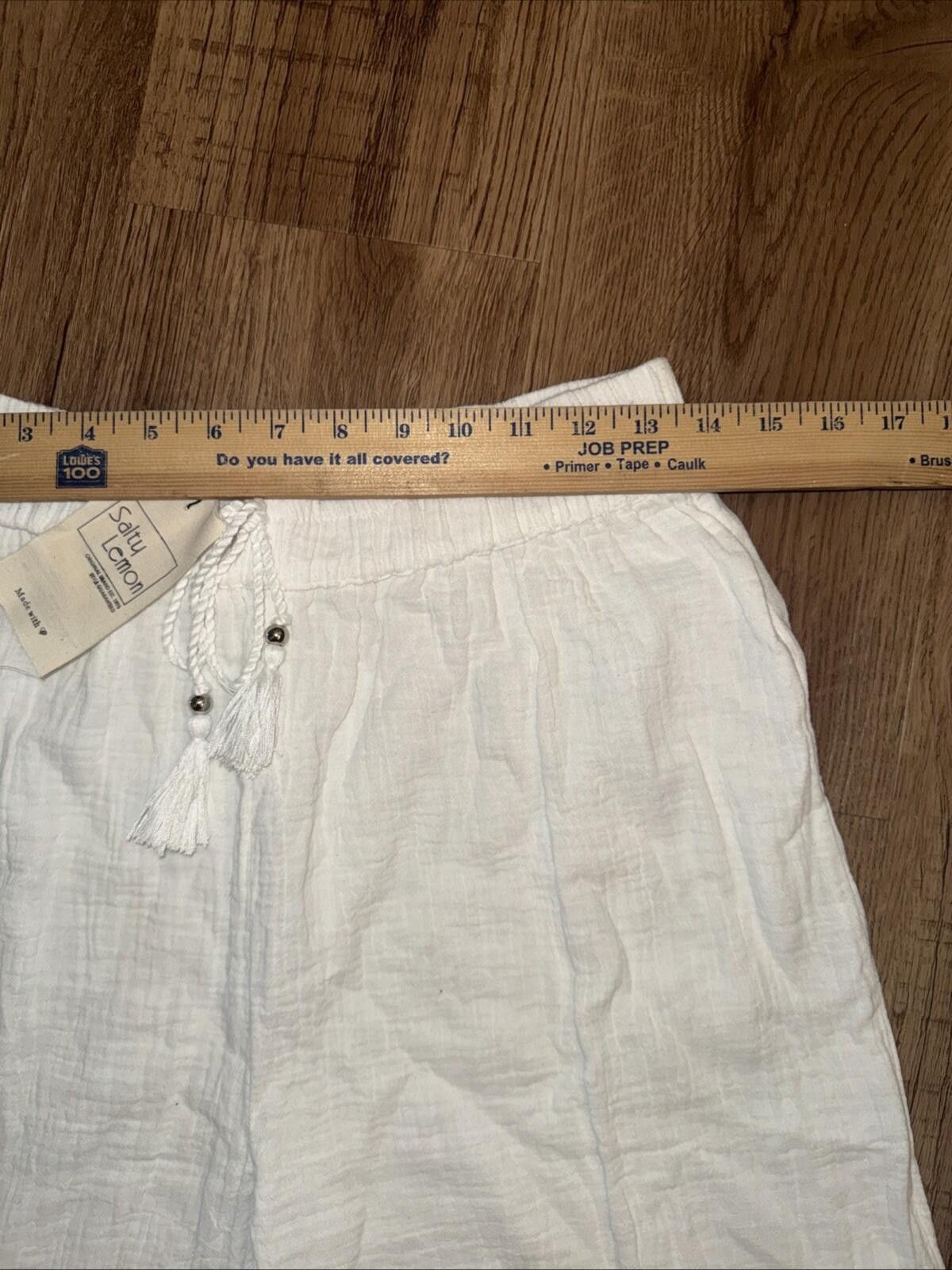 Other Salty Lemon White Gauze Coastal Boho Beach Wide Leg Pants Size 32" / US 10 / IT 46 - 6 Thumbnail