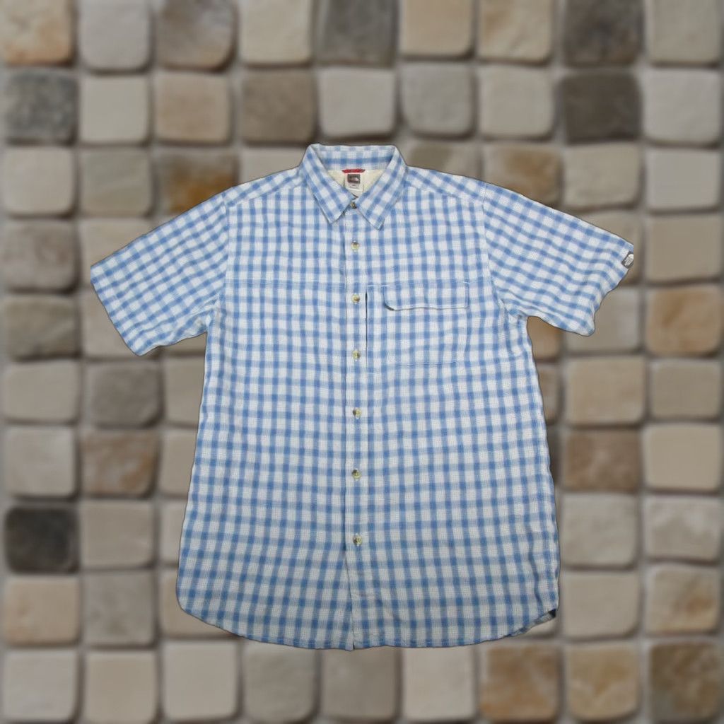 The North Face The North Face Shirt Mens M Blue Plaid Button-Up Casual Outdoor Short Sleeve Button-Down Collared Pocketed Size US M / EU 48-50 / 2 - 1 Thumbnail