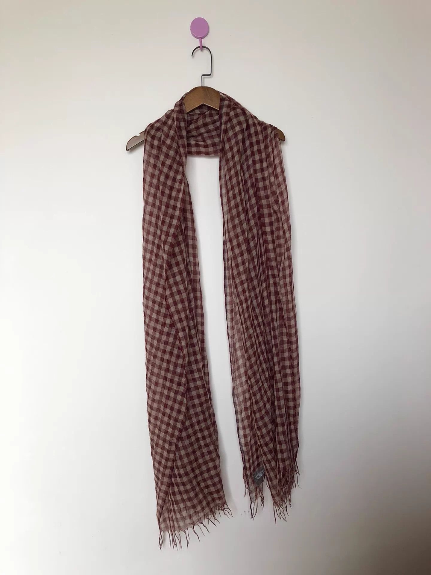 Takahiromiyashita The Soloist. Takahiromiyashita Check Scarf w/min pulls Size ONE SIZE - 4 Thumbnail