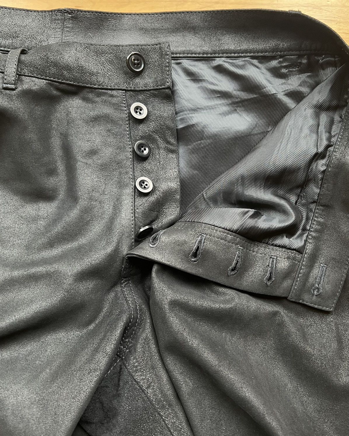 Ann Demeulemeester $2560 Black Calf Leather Angelina Trousers Size US 36 / EU 52 - 6 Thumbnail