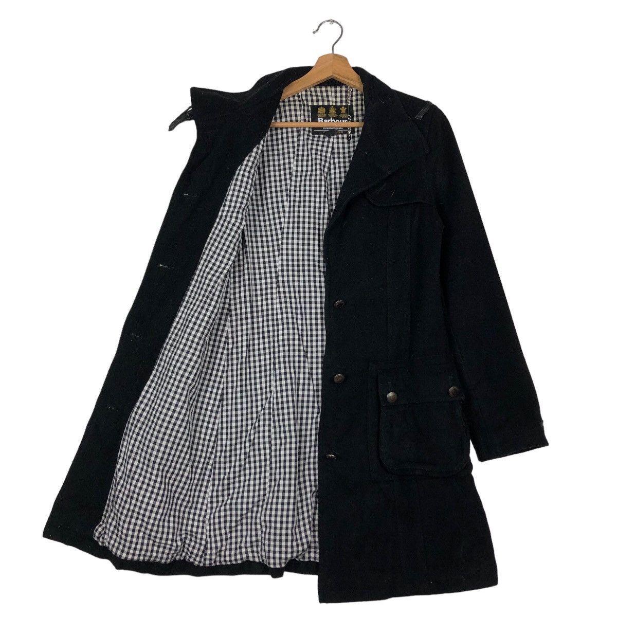 Barbour 🔥Vintage Long Wool Jacket Barbour International Biker Size US S / EU 44-46 / 1 - 11 Thumbnail