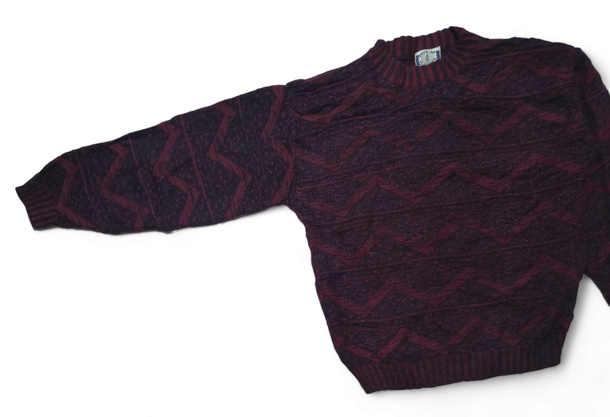 Other Vintage 90s POPLAR CLASSIC Ethnic Motifs Knit Sweater Size US L / EU 52-54 / 3 - 3 Thumbnail