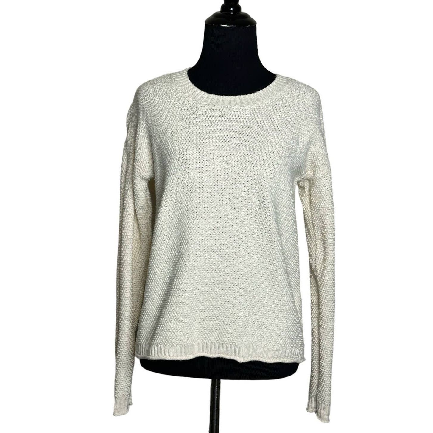 Madewell Madewell ivory crew neck honeycomb knit sweater size XS Size XS / US 0-2 / IT 36-38 - 1 Thumbnail