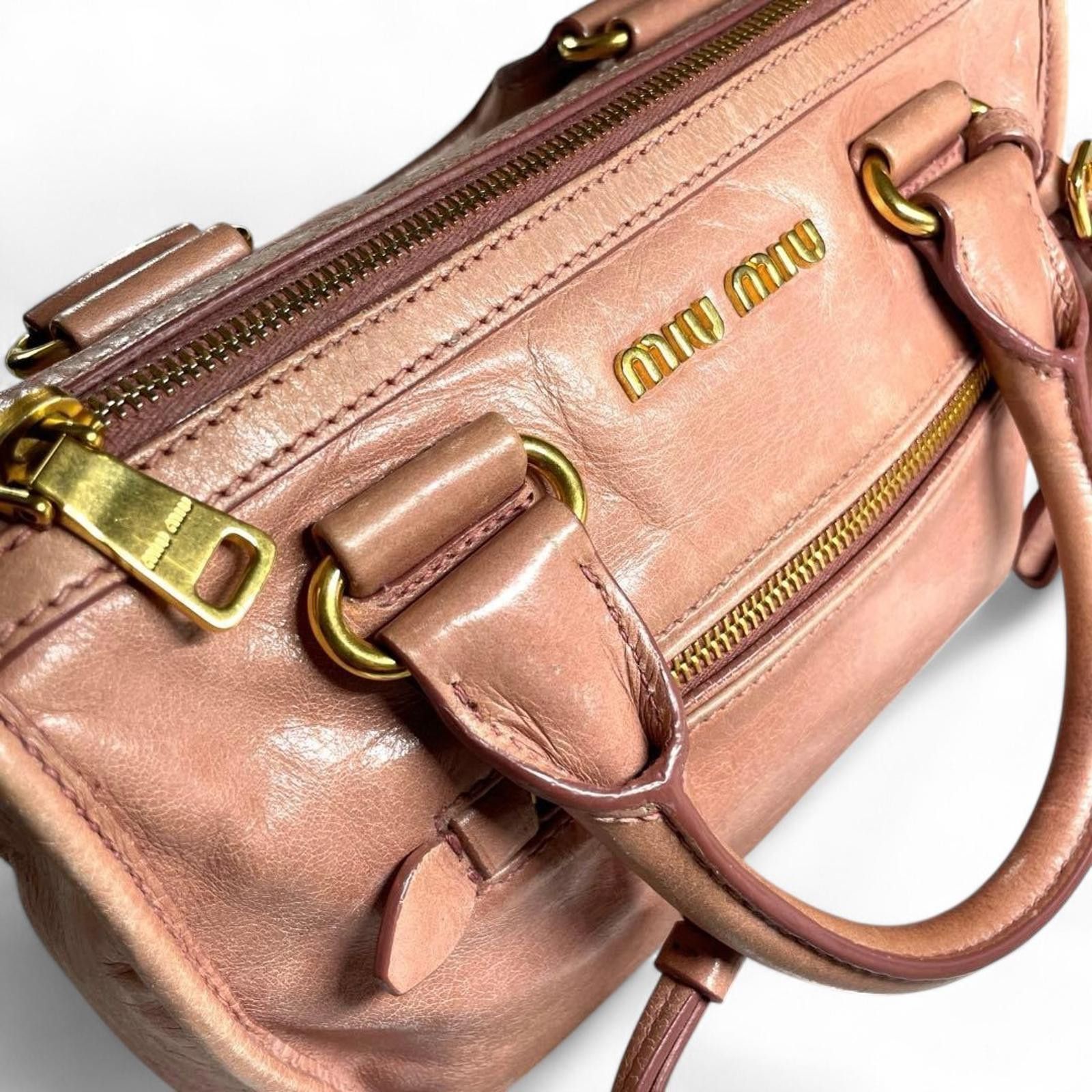 Miu Miu Miu Miu - Pink Leather Satchel Bag Size ONE SIZE - 3 Thumbnail