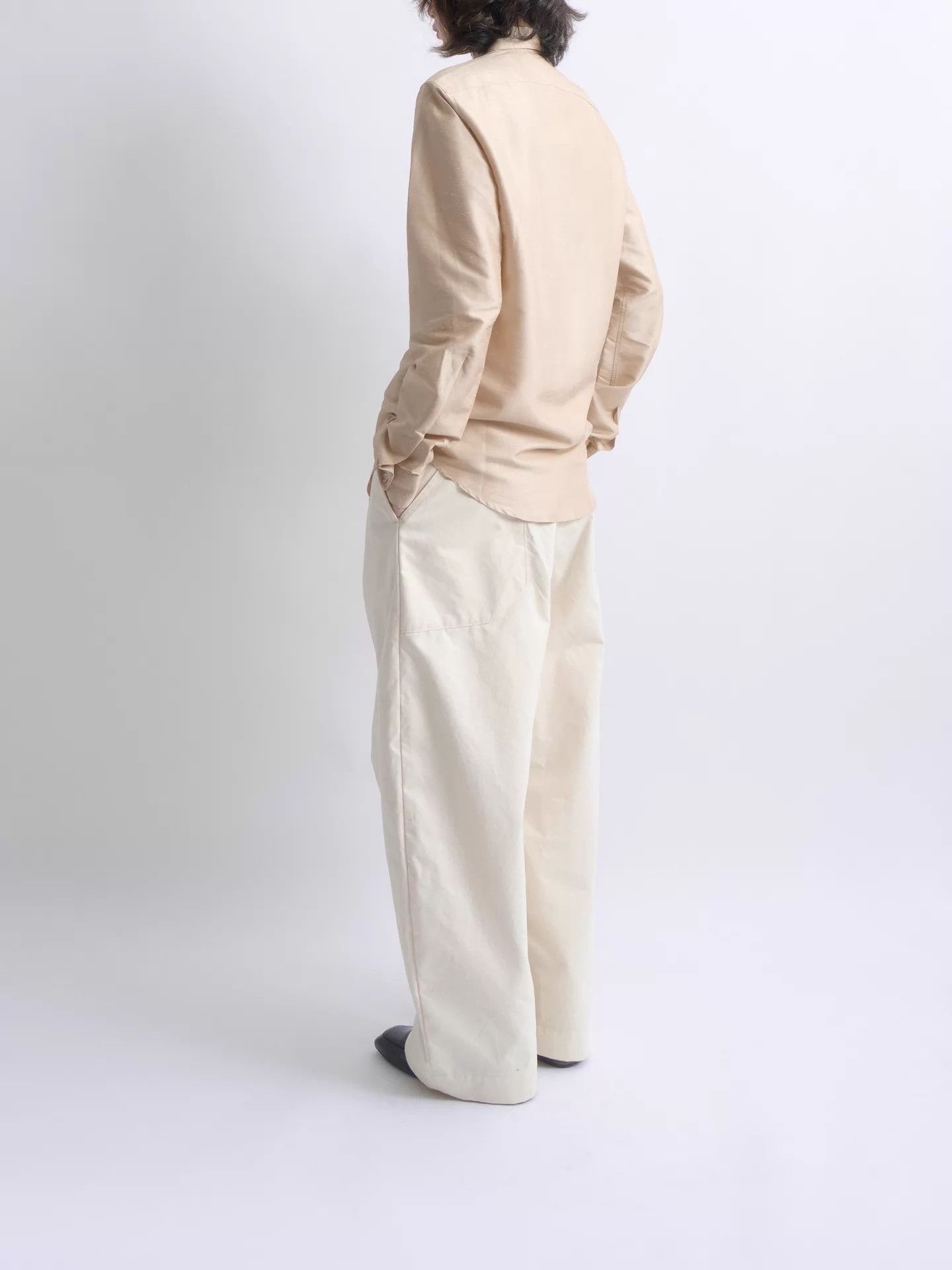 Balenciaga BALENCIAGA Nicolas 08ss Champagne DB Silk-Poly Shirt Size US XS / EU 42 / 0 - 4 Thumbnail