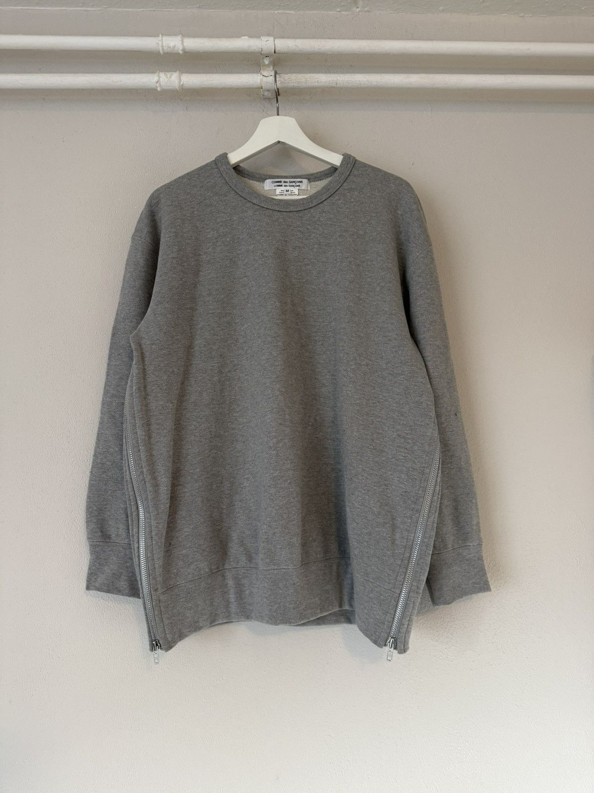 Comme des Garcons Grey Sweatshirt with Side Zipper Detail Size US M / EU 48-50 / 2 - 2 Thumbnail