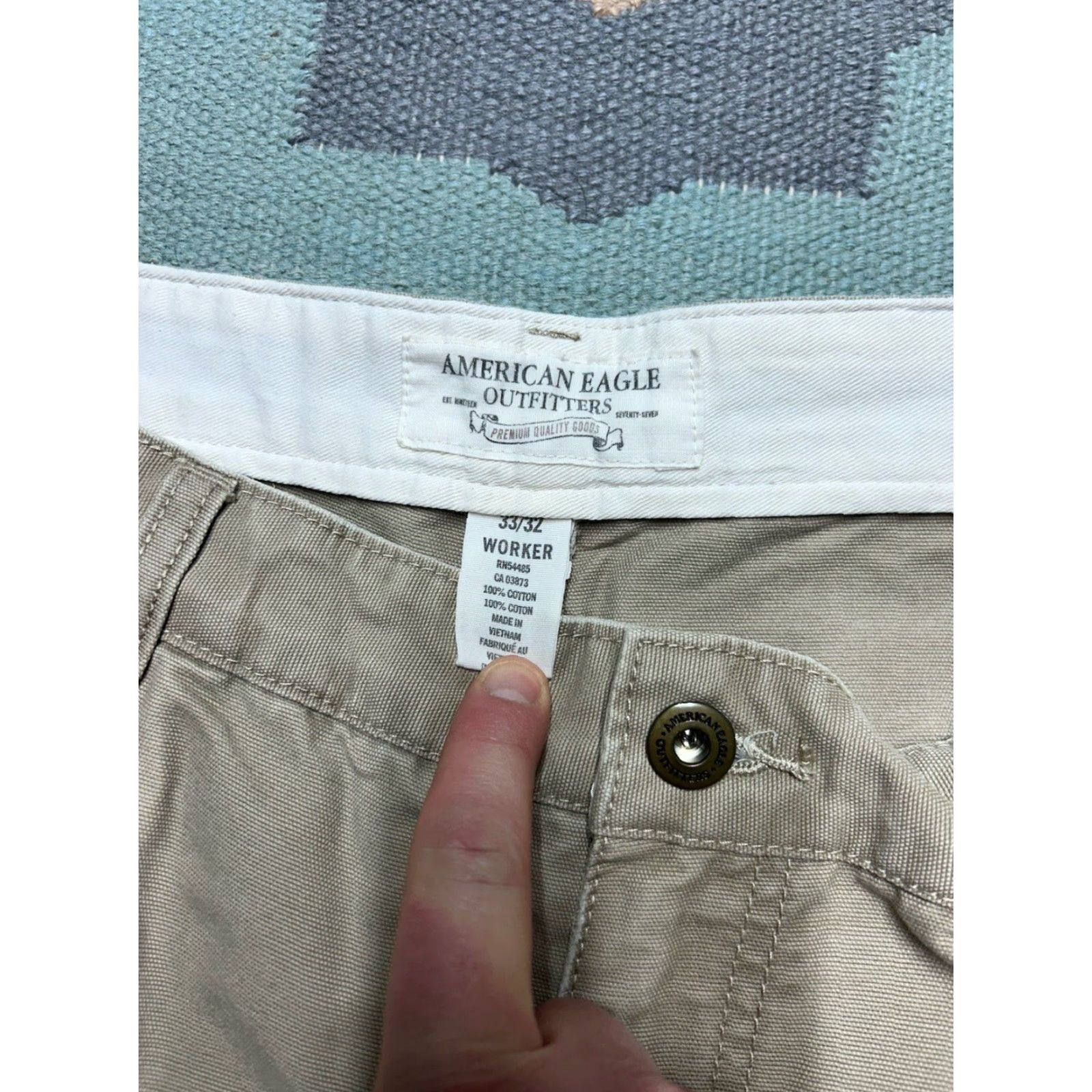 American Eagle Outfitters VINTAGE American Eagle Canvas Carpenter Pants Baggy Workwear 34x31 Men Jeans Beige 90s Skater Y2K Size US 34 / EU 50 - 7 Thumbnail