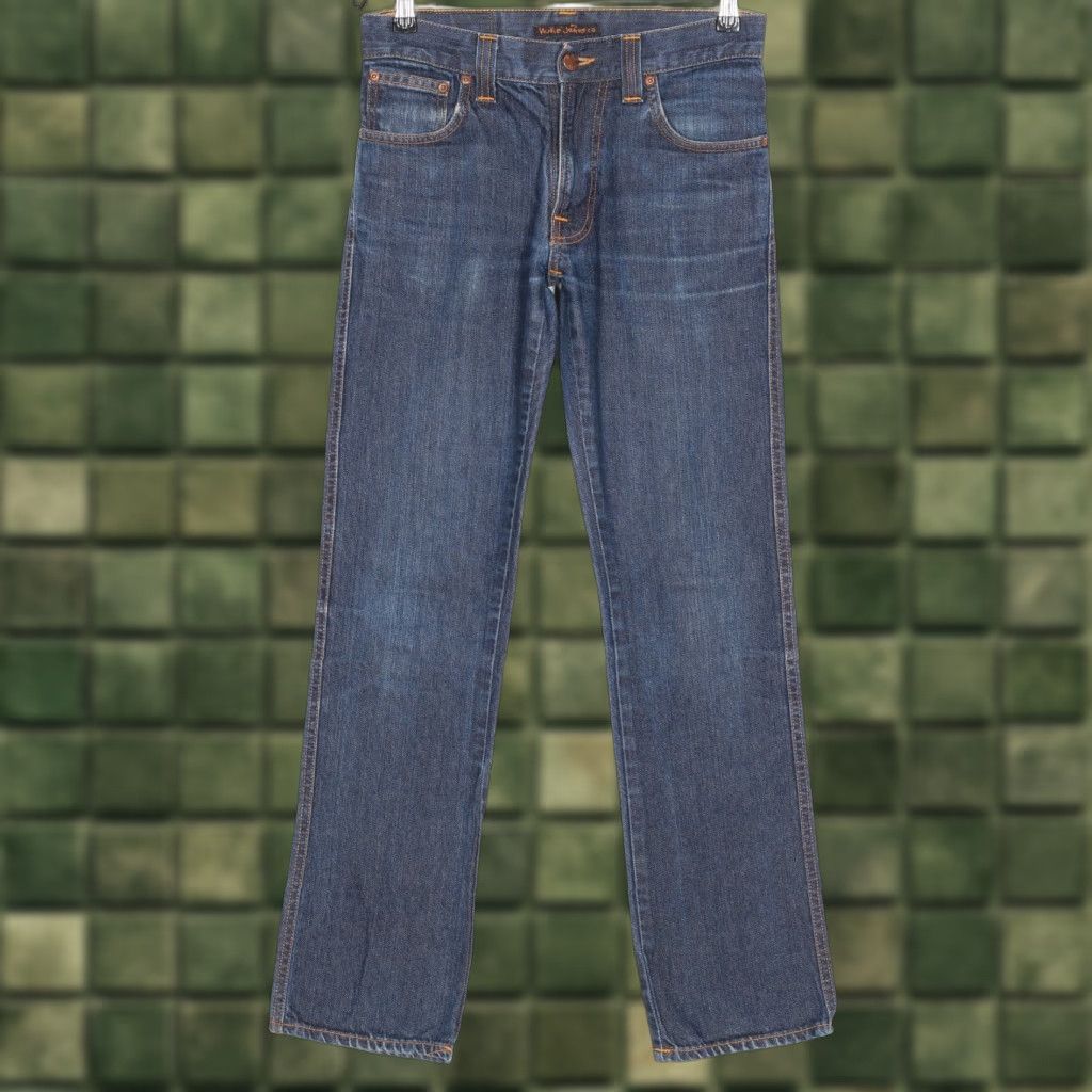 Nudie Jeans NUDIE JEANS SLIM JIM ORG DRY BROKEN TWILL Jeans Men Size W29 L32 29/32 Blue 5-Pocket Denim Straight Vintage No Size US 29 - 1 Thumbnail