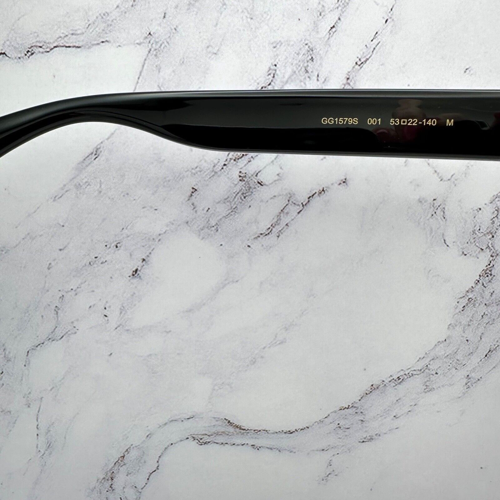 Gucci New GUCCI Sunglasses Black Oval Gold Interlocking GG Size ONE SIZE - 8 Thumbnail