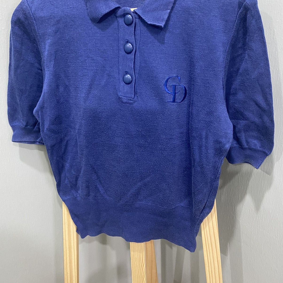 Christian Dior Monsieur Vintage Christian Dior Prêt-À-Porter Knit Polo - CD LOGO Size M / US 6-8 / IT 42-44 - 4 Thumbnail