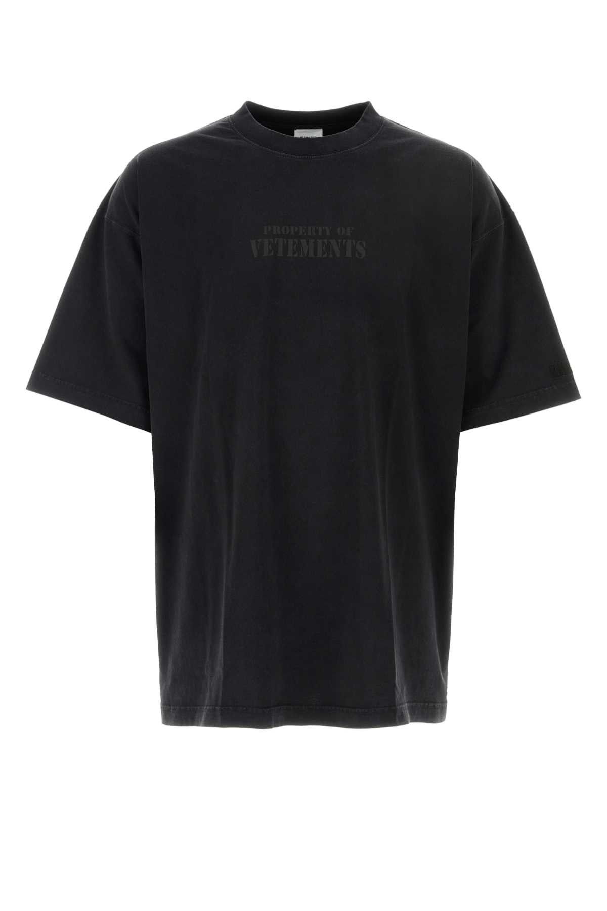 image of Vetements Slate Cotton Oversize T-Shirt in Black, Men's (Size Small)
