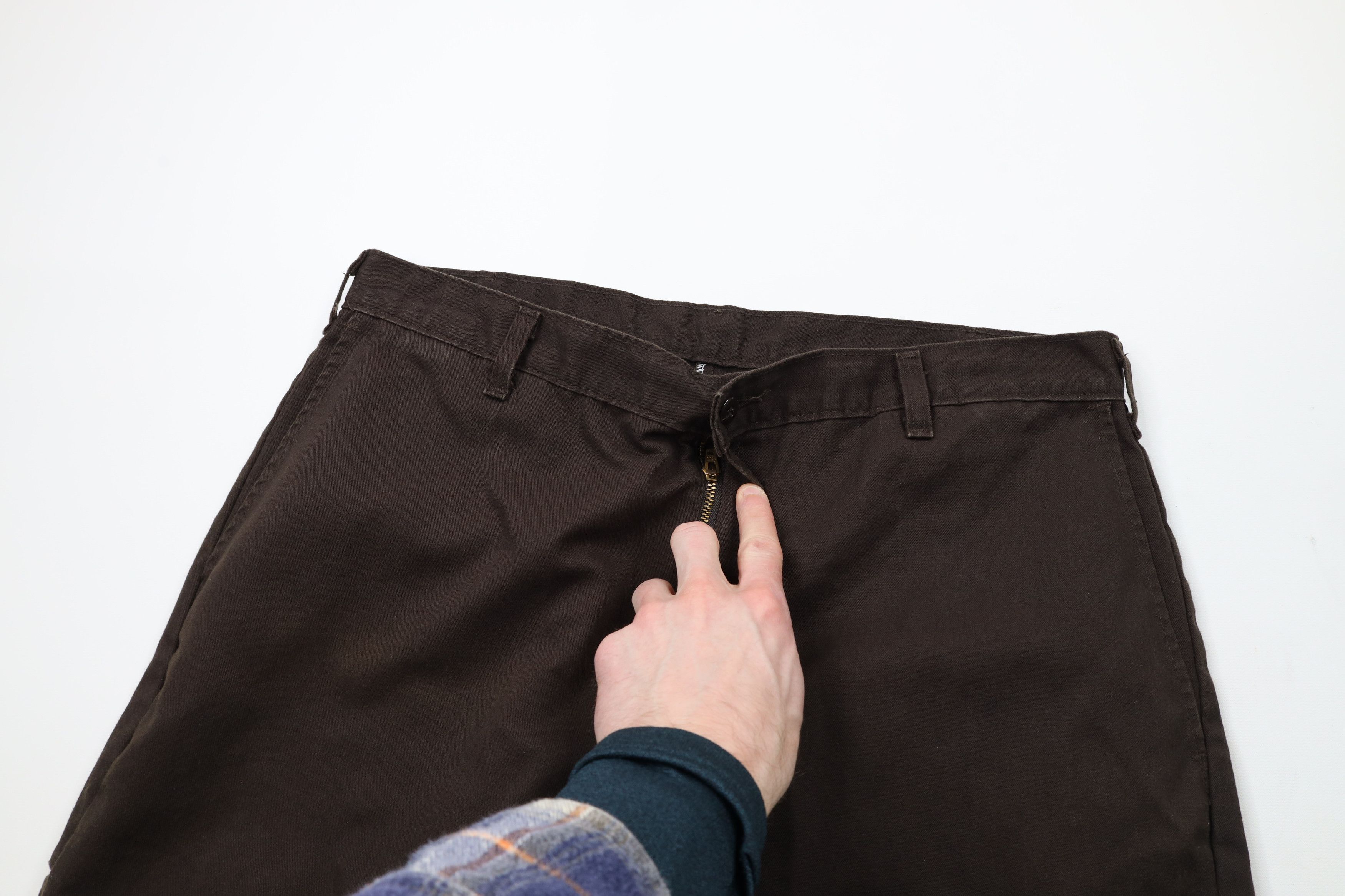 Dickies × Vintage Vintage Dickies Spell Out Double Knee Wide Leg Pants Brown Size 36" / US 14 / IT 50 - 8 Thumbnail