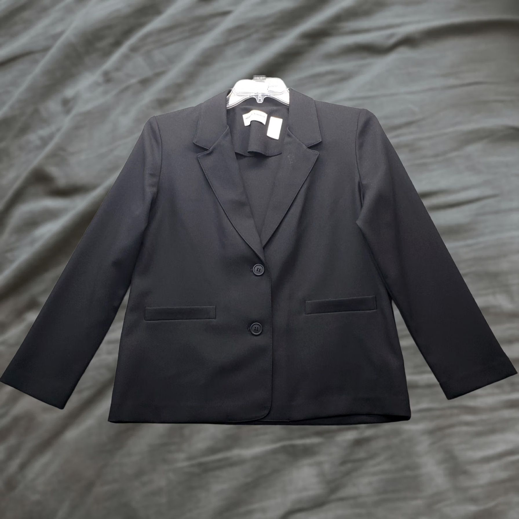 Vintage Alfred Dunner Blazer Womens Petite 12P Black Notch Lapel Single Breasted Blazer Size XL / US 12-14 / IT 48-50 - 1 Thumbnail
