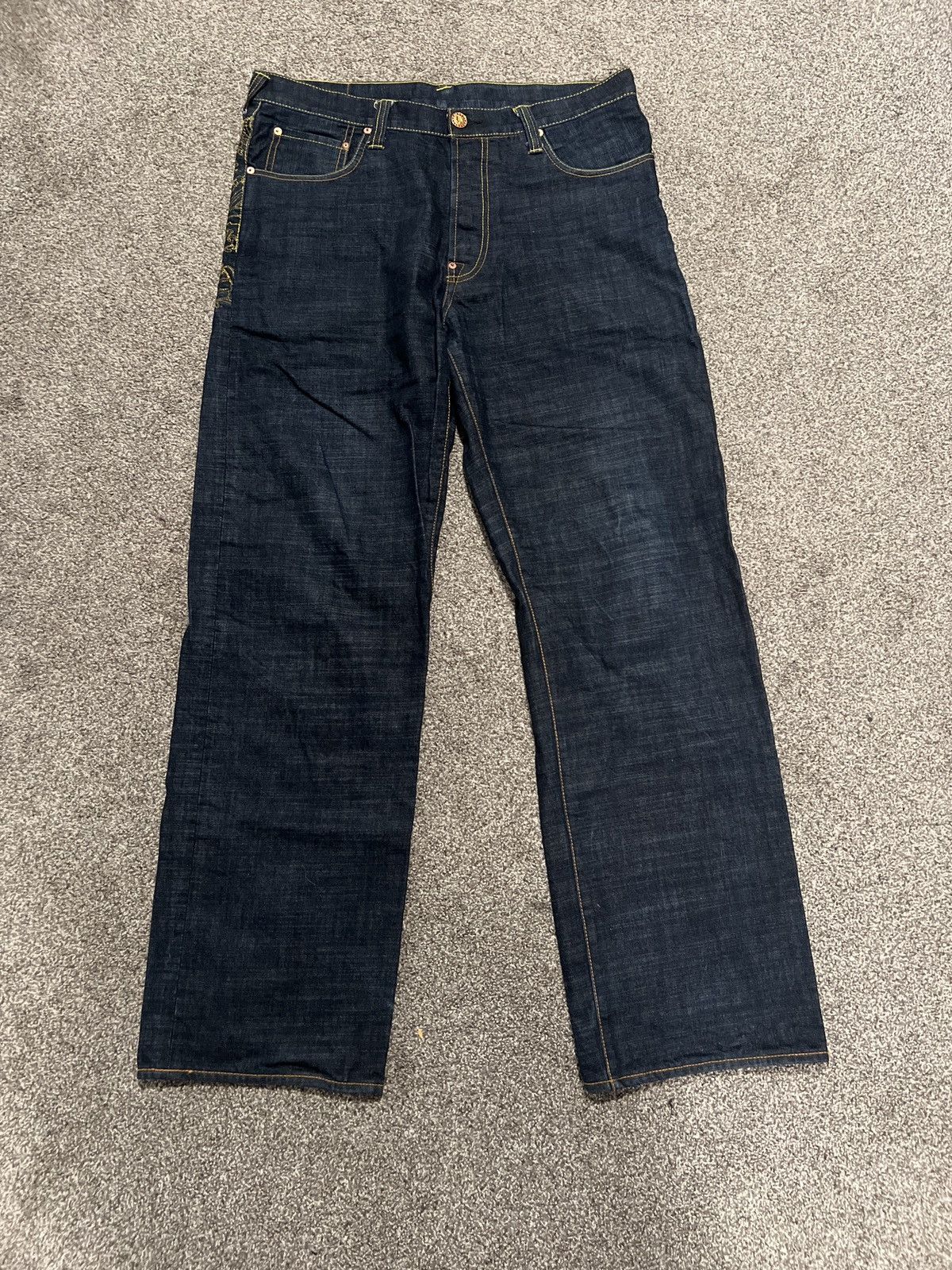 Japanese Brand Rangy Mountain Company Embroidered Denim Jeans Size 34 Size US 34 / EU 50 - 2 Thumbnail