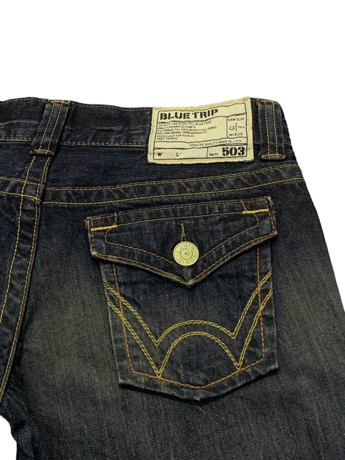 Edwin × Junya Watanabe × Levi's Vintage Edwin 503 Blue Trip Muddy Claw Mark Flared Jeans Size US 30 / EU 46 - 9 Thumbnail