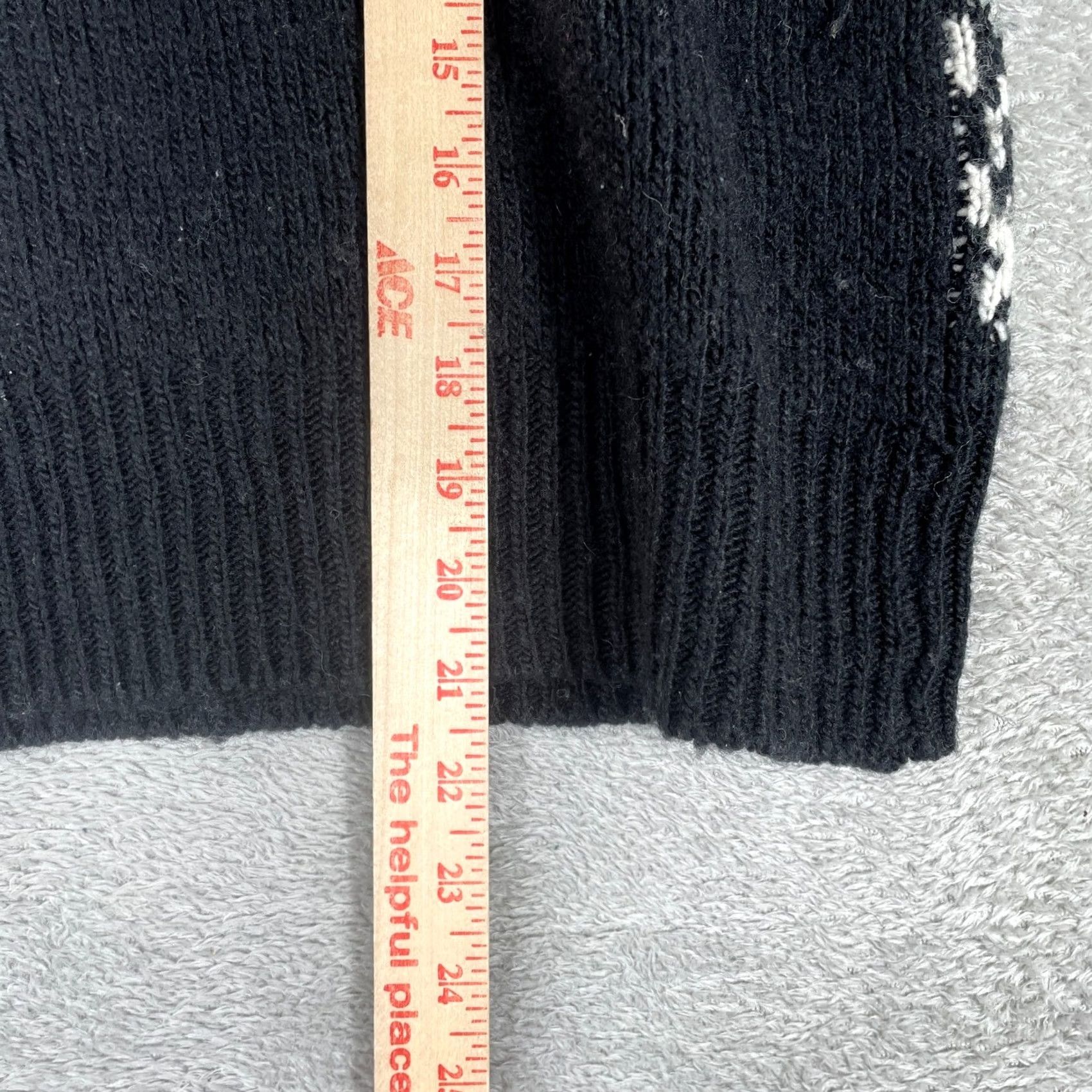 Vintage Ruby Moon Sweater Womens S Black Fair Isle Reindeer White Nordic Knit Cozy Size S / US 4 / IT 40 - 7 Thumbnail
