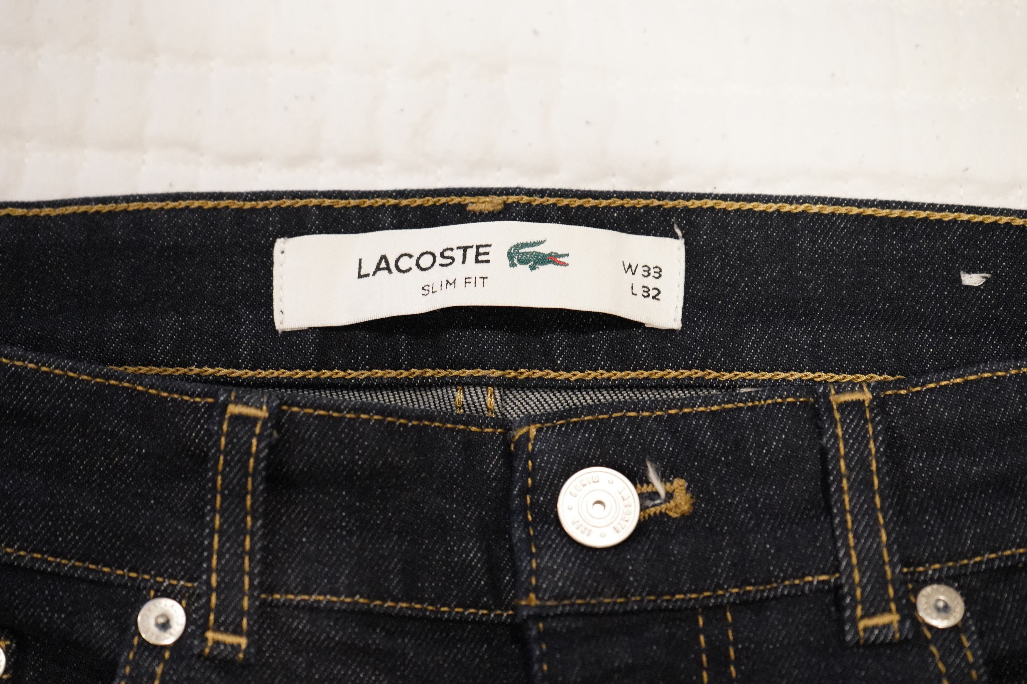 Lacoste Lacoste Slim Fit Dark Raw Denim Jeans W33 L32 – Never Worn Size US 33 - 2 Thumbnail