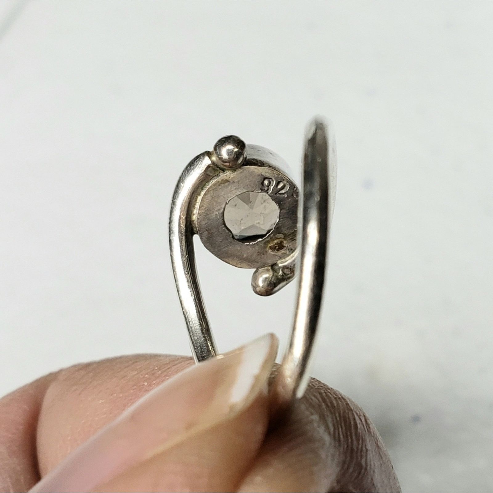 Sterling Silver Unbranded .925 Sterling Silver Smoky Quartz Art Deco Ring Size ONE SIZE - 5 Thumbnail
