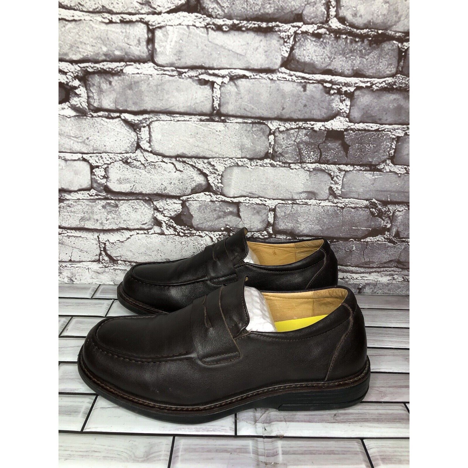 Other Gravity Defyer Ludvig Brown Leather Slip On Loafers Shoes Me Size US 8 / EU 41 - 3 Thumbnail