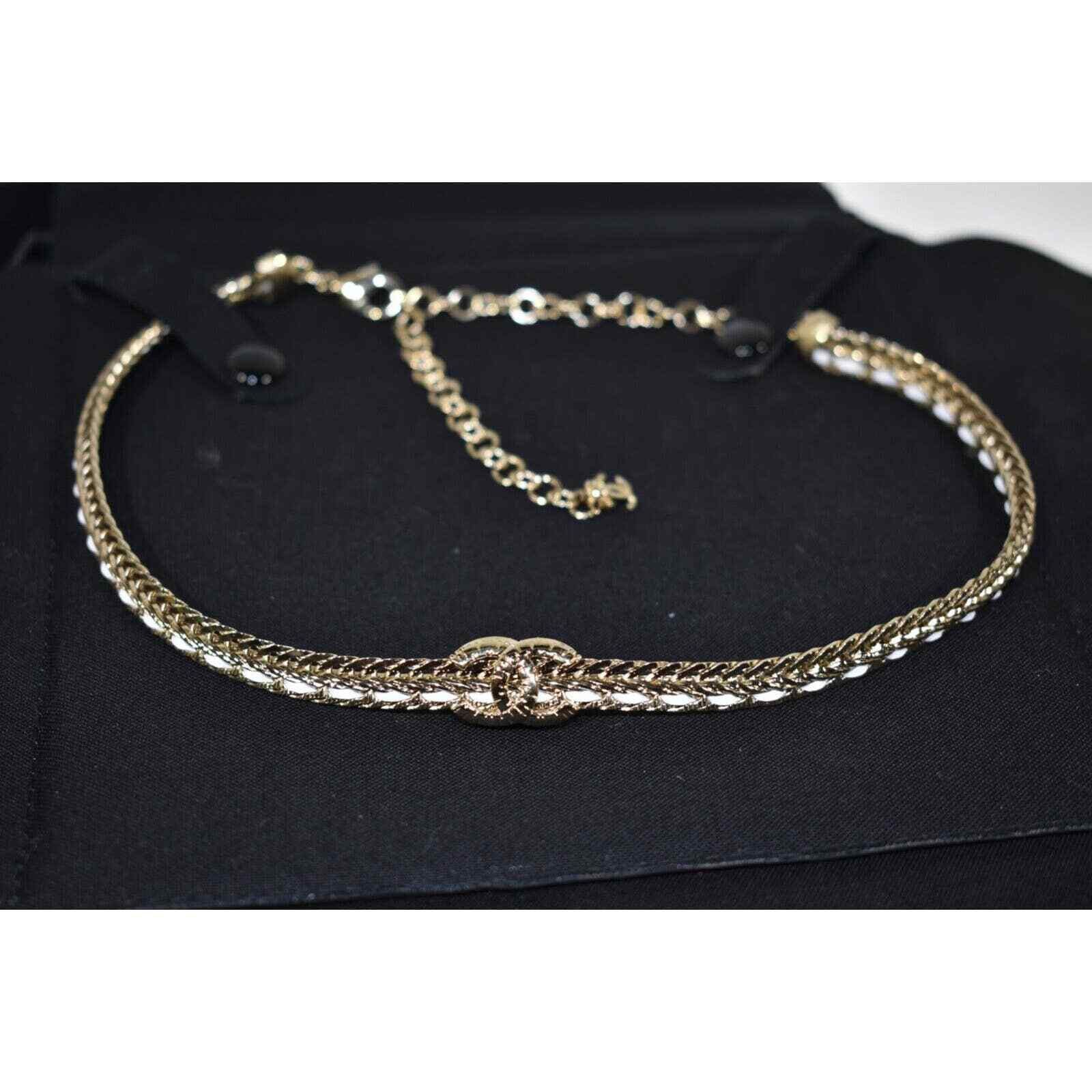 Chanel Chanel 22S Gold White Chain Crystal Adjustable Necklace Size ONE SIZE - 11 Thumbnail