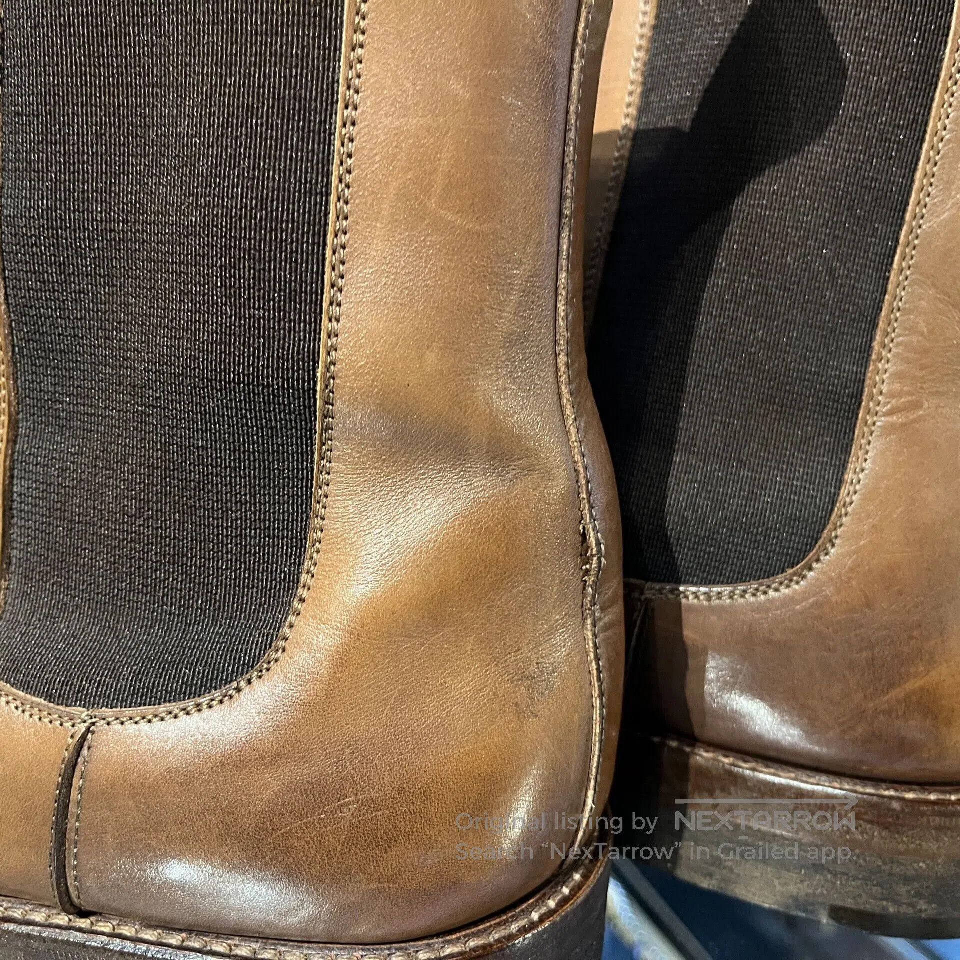 RRL Ralph Lauren brown chelsea boots with brogue detailing. Size US 8.5 / EU 41-42 - 8 Thumbnail