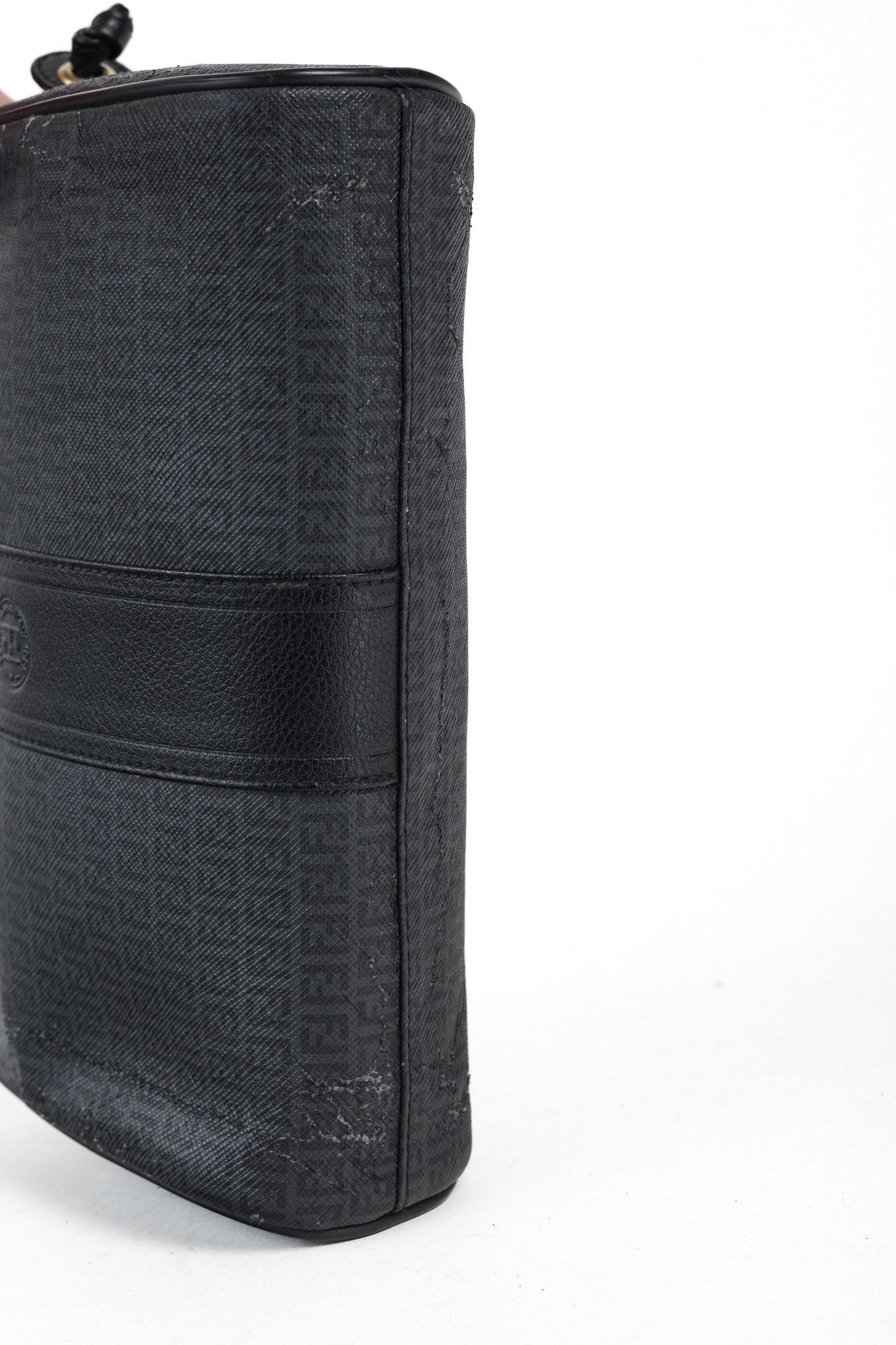 Fendi Fendi Vintage Grey & Black FF Coated Canvas Crossbody Bag Size ONE SIZE - 5 Thumbnail
