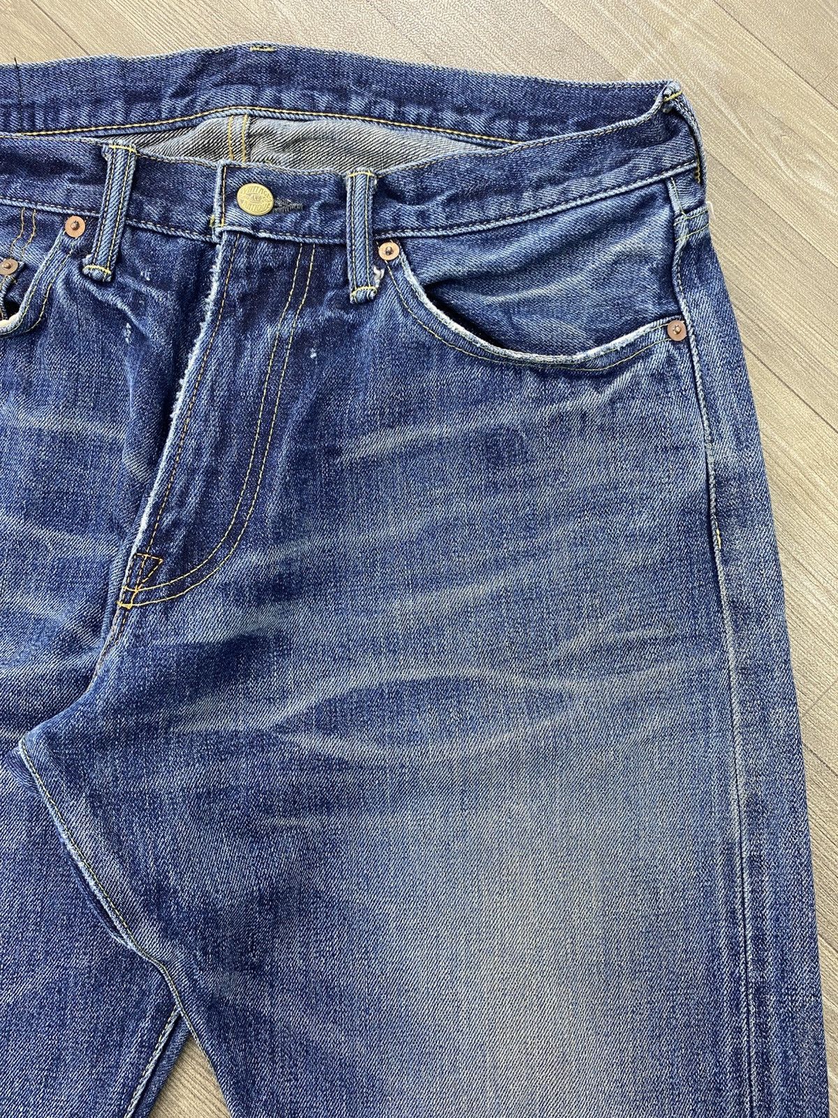Japanese Brand Knackered Japan Distressed Selvedge Raw Denim Faded Jeans Size US 34 / EU 50 - 6 Thumbnail