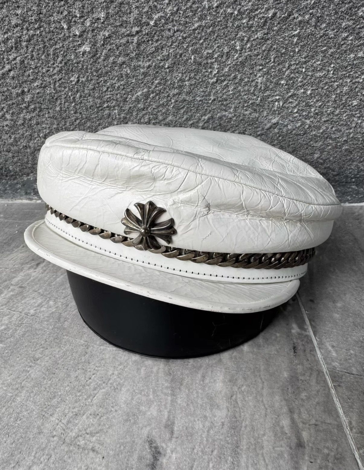 Chrome Hearts Chrome Hearts Bella Hadid Leather Captian hat Size ONE SIZE - 1 Thumbnail