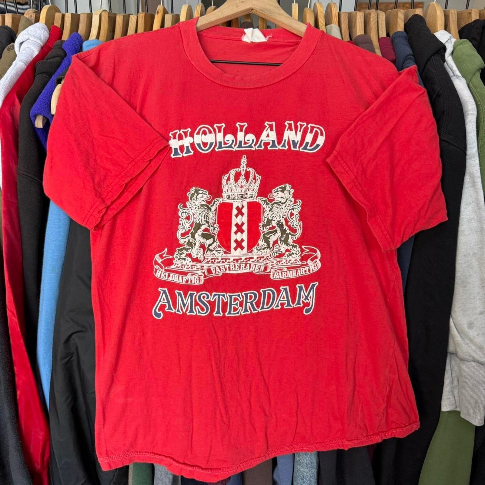 Vintage 80s 90s Holland Amsterdam T-Shirt Red