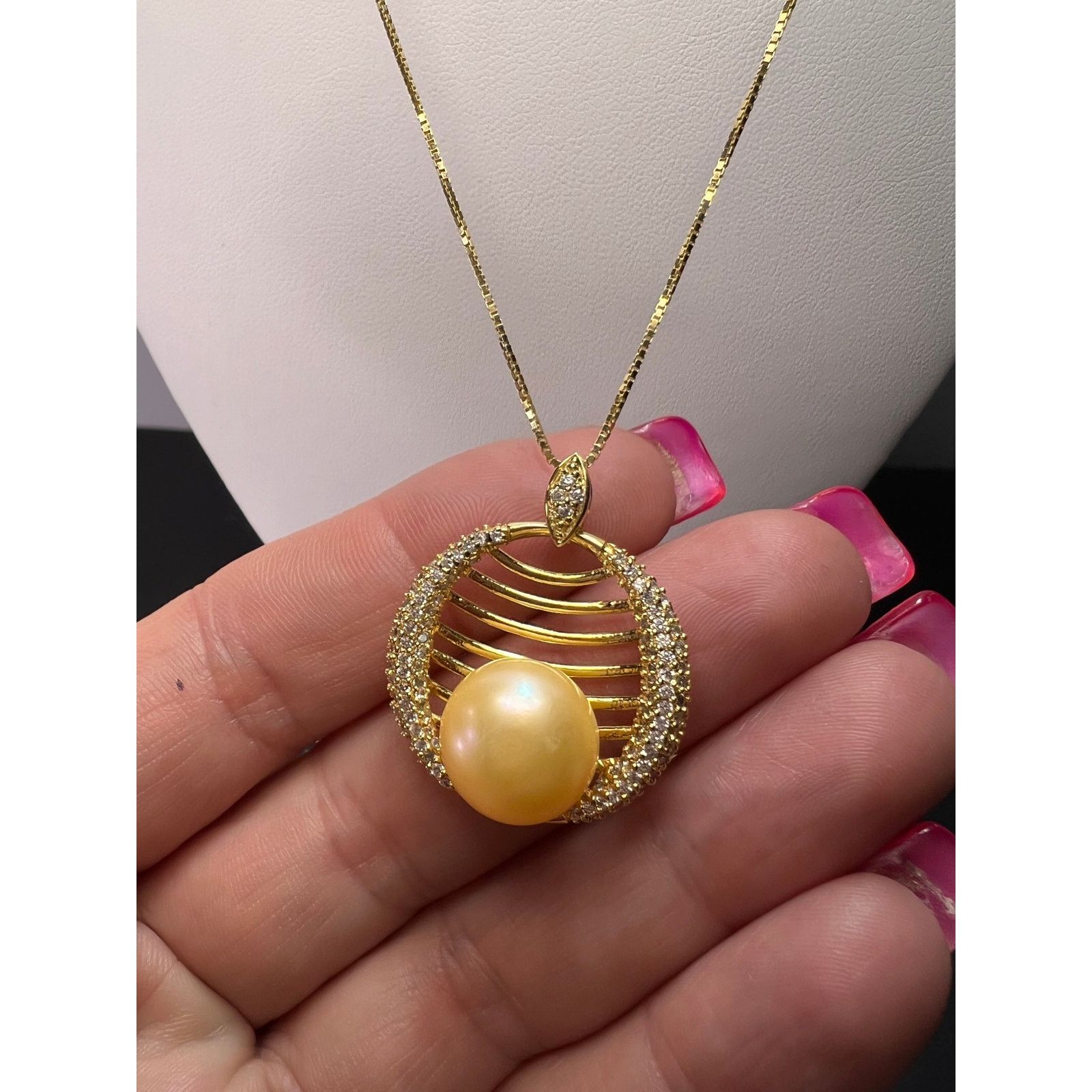 Other Golden cultured pearl pendant in gold over sterling silver Size ONE SIZE - 6 Thumbnail
