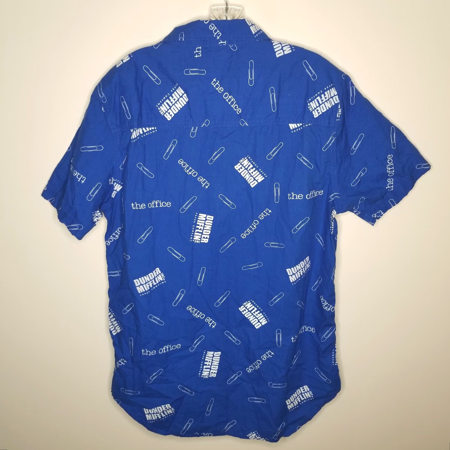 Vintage VINTAGE The Office Dunder Mifflin Shirt Mens Blue Short Sleeve Button-Up Size L Size US 33 - 5 Thumbnail