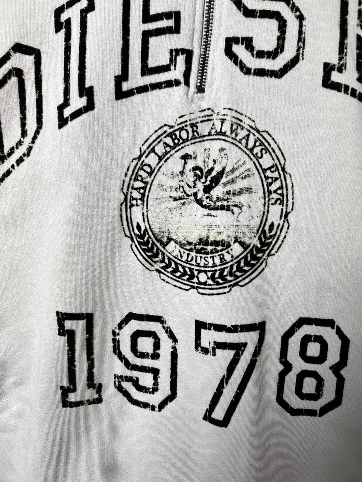 Diesel Rare Vintage Y2K Diesel Big Logo Zip Pullover Sweatshirt Size US S / EU 44-46 / 1 - 8 Thumbnail
