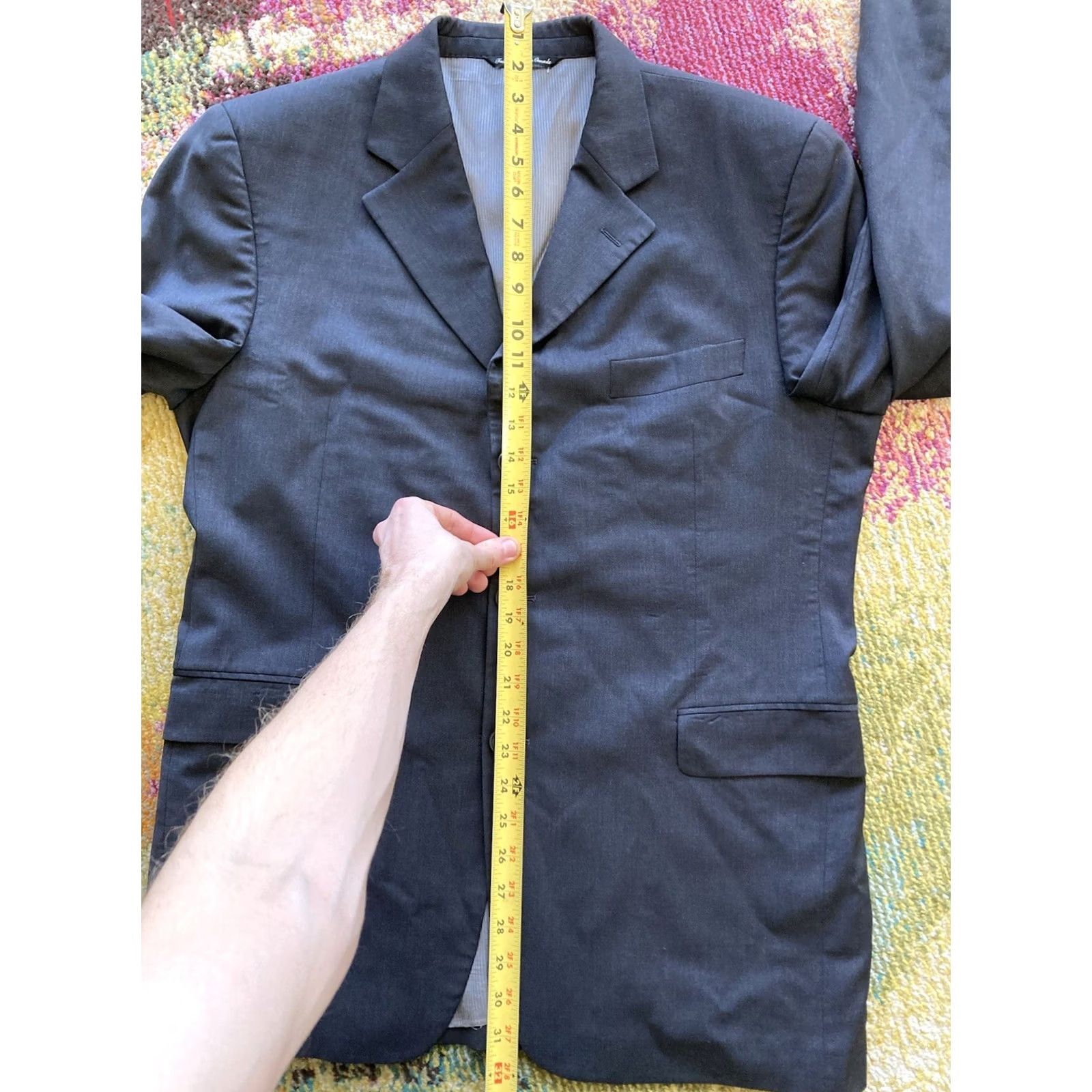 Jack Victor Jack Victor Mens 41R Charcoal Gray Wool 3 Button Jacket Size 42R - 7 Thumbnail
