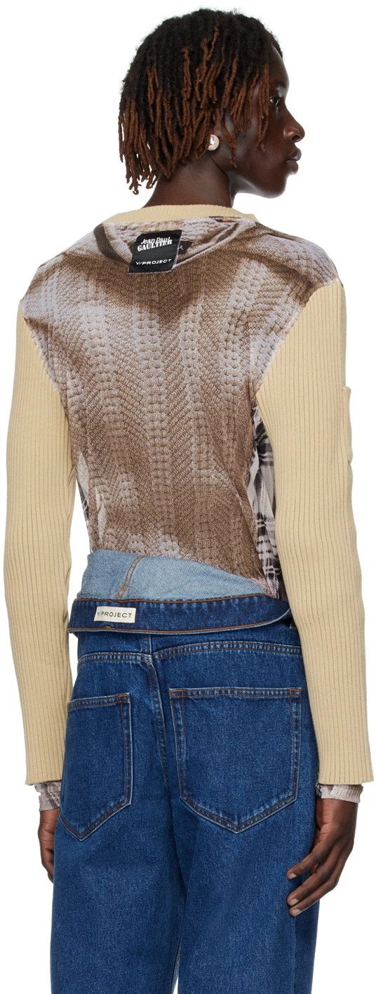 Jean Paul Gaultier × Y/Project Beige Trompe L'oeil Sweater Size US XS / EU 42 / 0 - 3 Thumbnail