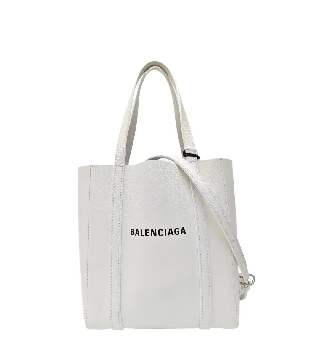 Balenciaga BALENCIAGA Everyday ultra Small white cowhide leather print shoulder bag silver Size ONE SIZE - 1 Thumbnail